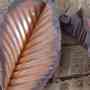Copper leaf earrings